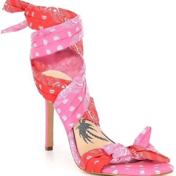 Gianni‎ Bini x DANNIJO Misch Bandana Colorblock Ankle Wrap Sandals SZ 7.5 - Picture 1 of 6
